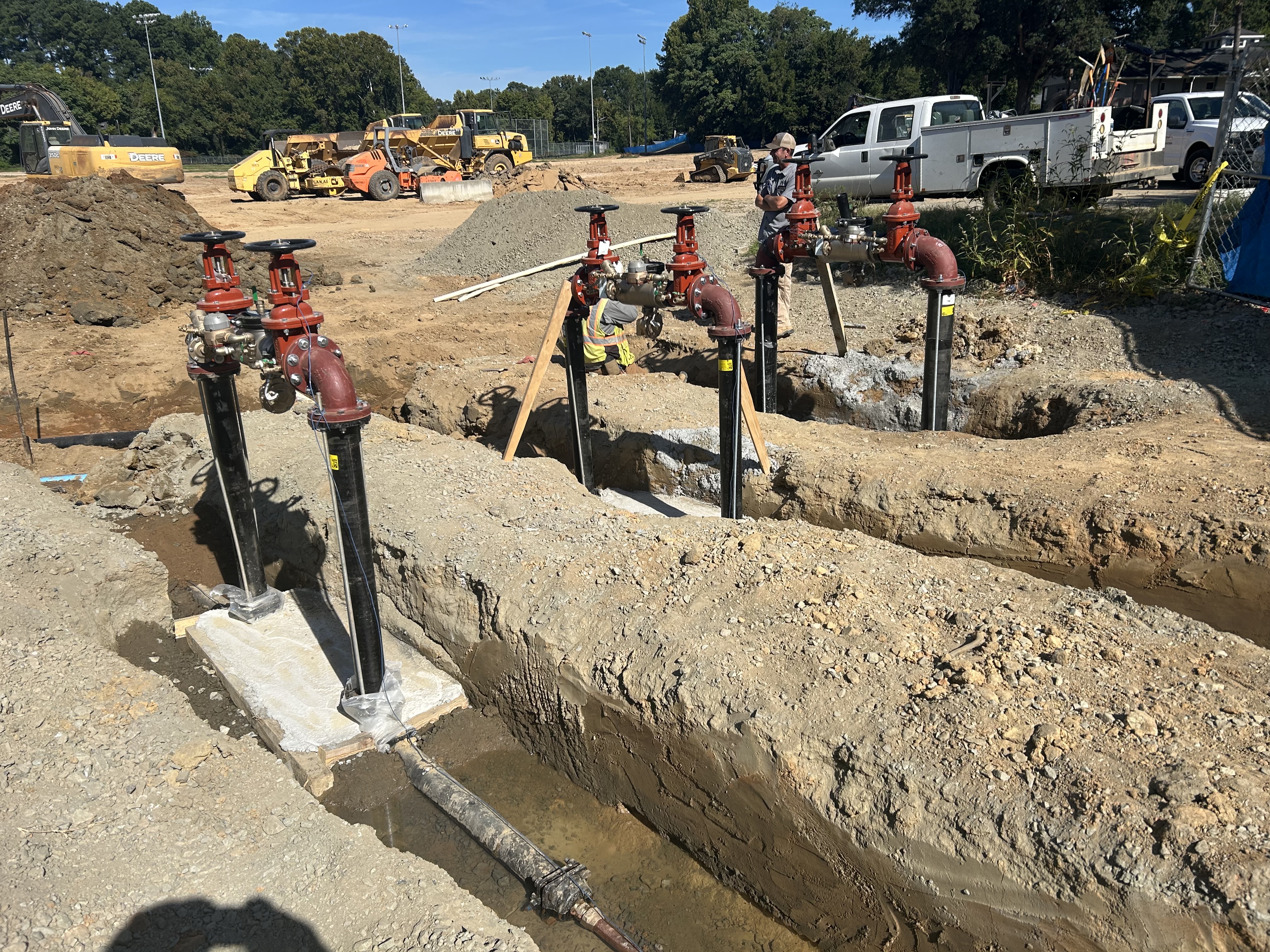 Backflows being installed at Caldwell Park